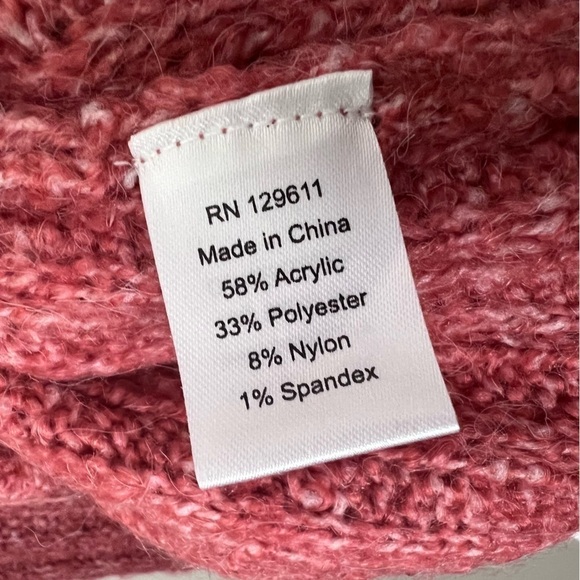 Flick Slub Ribbed Fuzzy Soft Bell Sleeve Coral Sweater M NEW - Picture 13 of 14